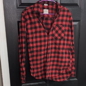 American Eagle Outfitters Red and Black Checkered Shirt